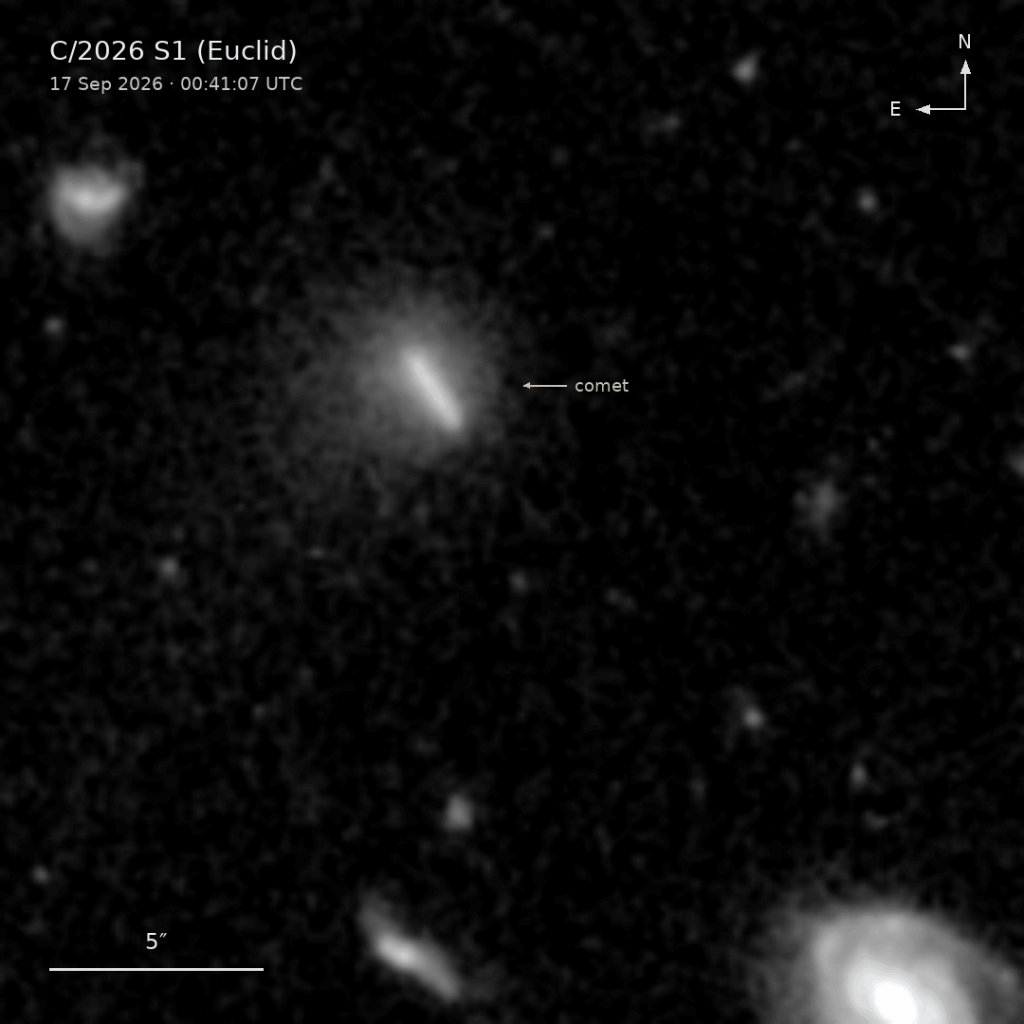 Cometa scoperta dal Telescopio Spaziale Euclid